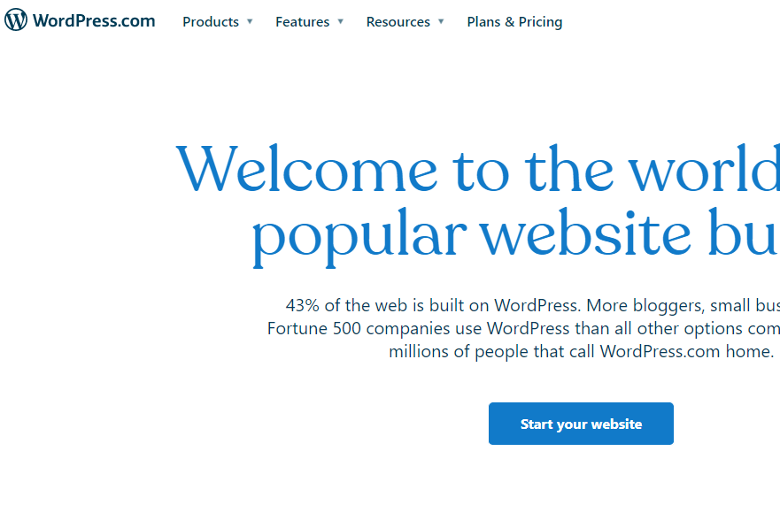 create a free website on wordpress.com