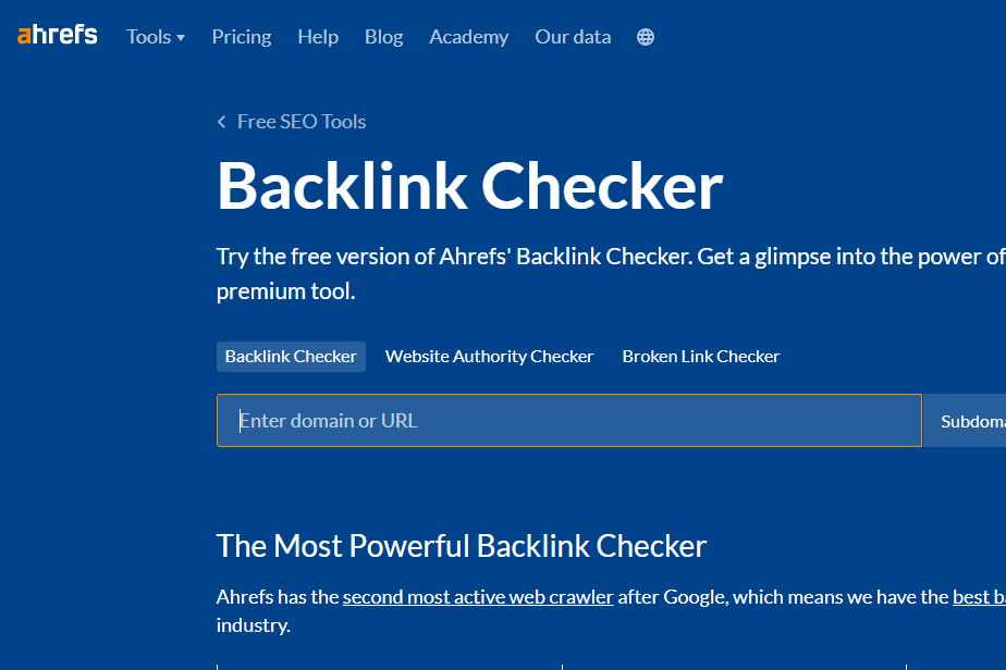 How to check from Backlinks on Ahrefs for free