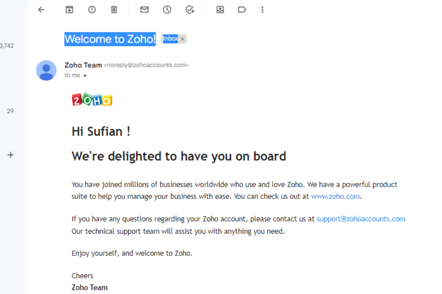 how to make a business email with Zoho mail