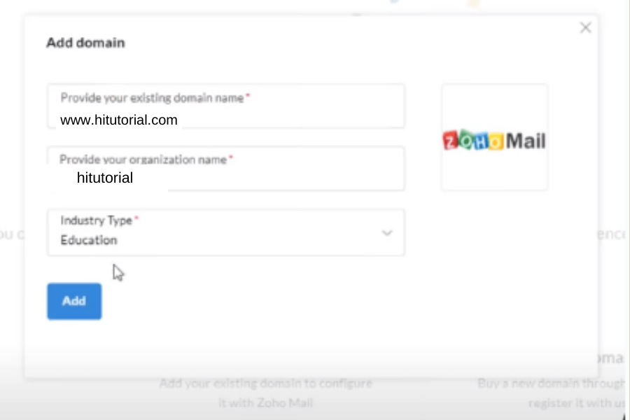 how to add a new domain on Zoho mail