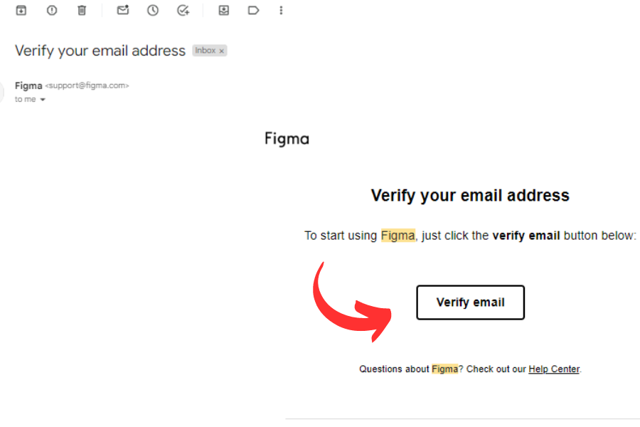 Verify Your Email to Create your Figma account