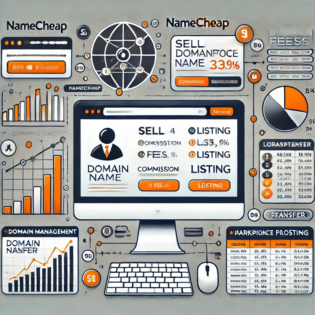 Learn about the costs involved in selling a domain name on Namecheap, including listing fees, commission rates, and transfer costs. 