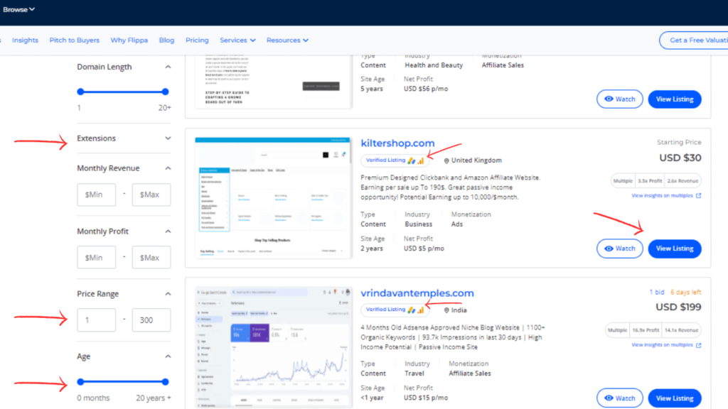 The process to buy AdSense Approved websites on Flippa